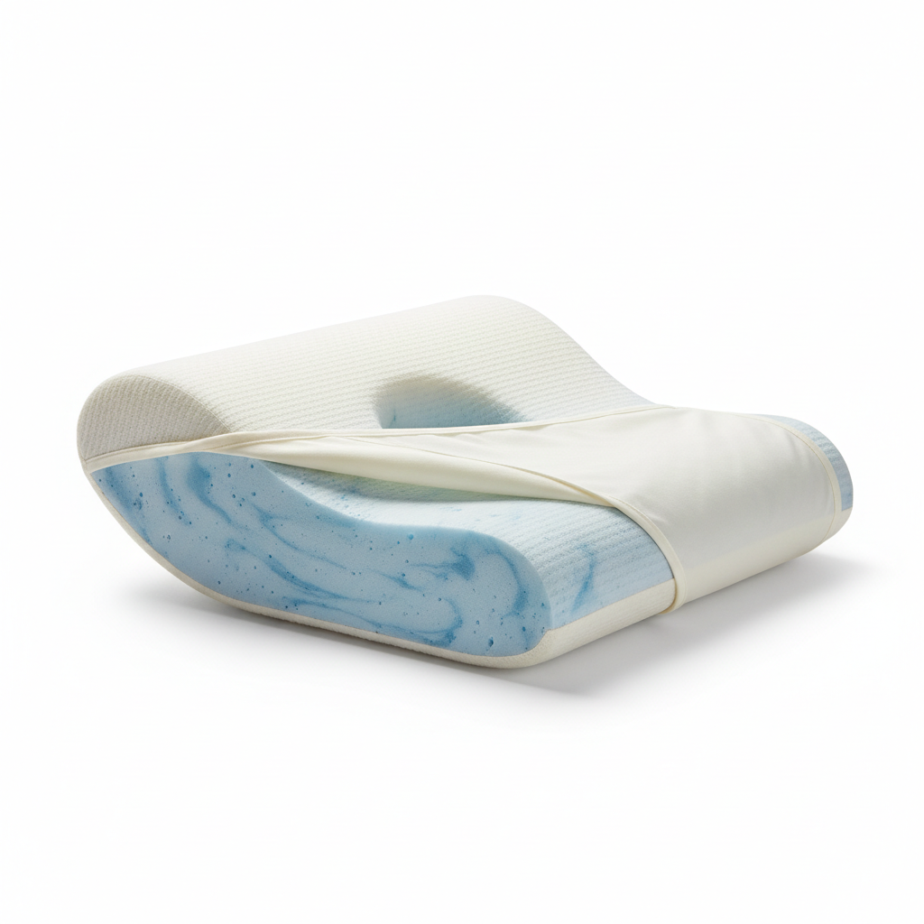SpineCraft CervaPillow dual-zone contour memory foam neck pillow hero shot