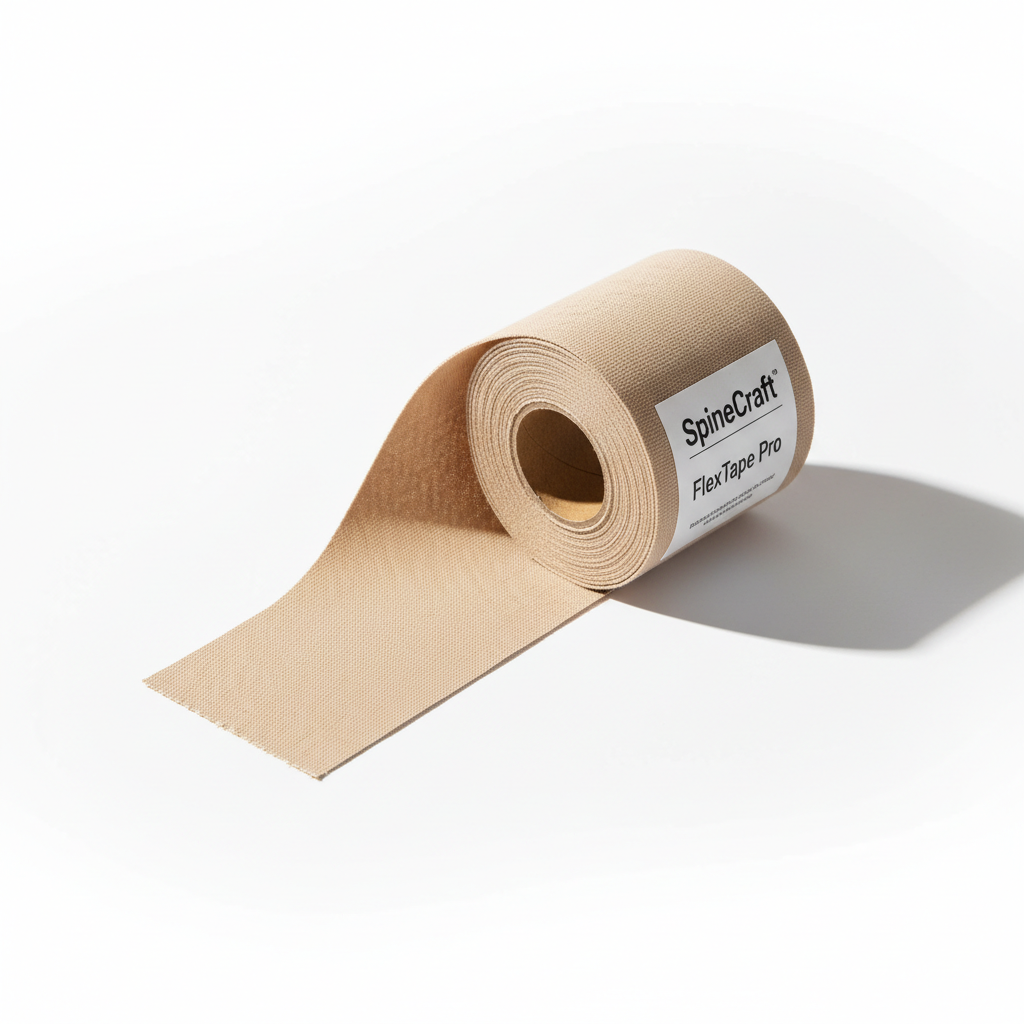SpineCraft FlexTape Pro kinesiology tape roll on white background